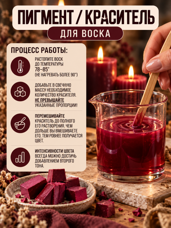 Краситель для свечей бордовый