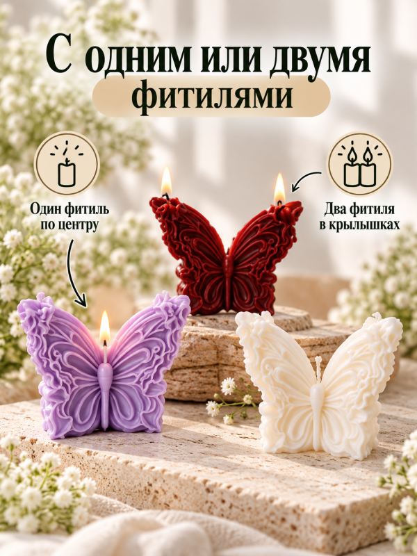 Молд, силиконовая форма "Бабочка L".