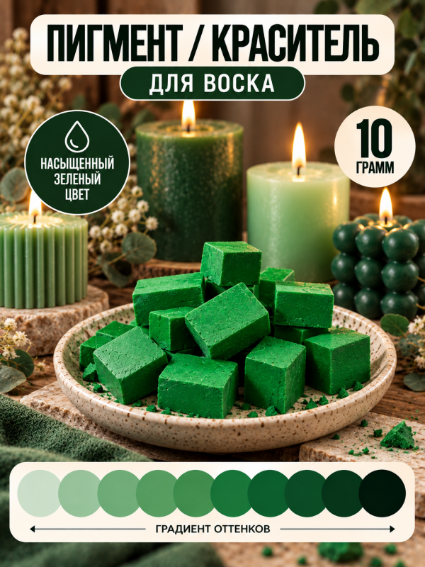 Краситель для свечей насыщенный зелёный
