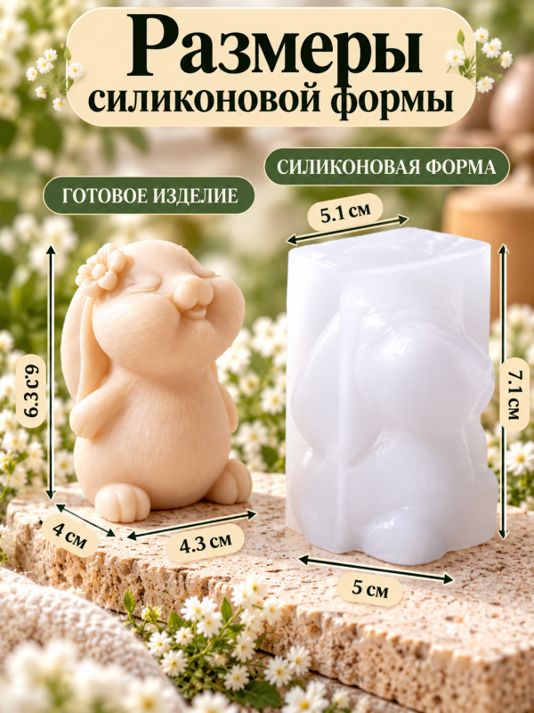 Молд, силиконовая форма "Зайка "М".