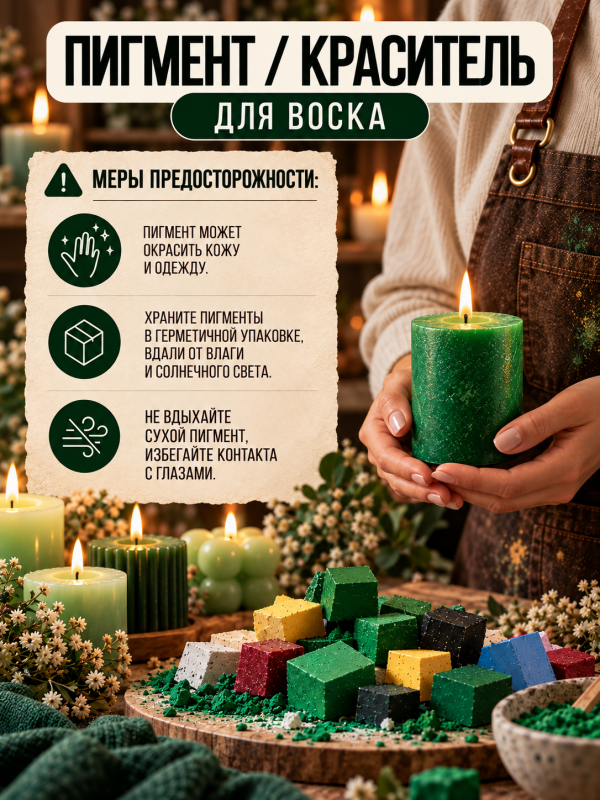 Краситель для свечей насыщенный зелёный