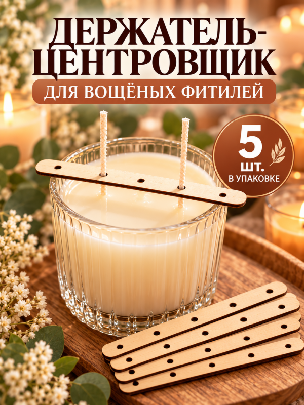 Центровщик для вощенного фитиля деревянный 5 шт.
