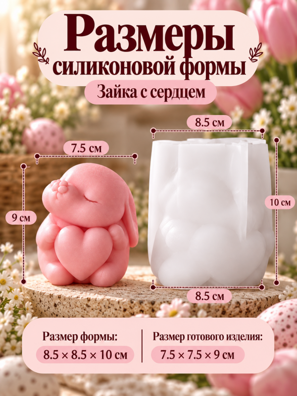 Молд, силиконовая форма "Зайка "L".