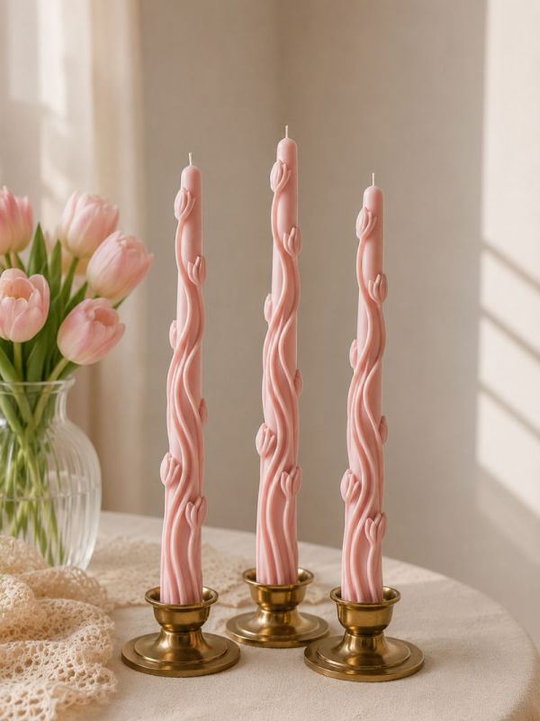 Силиконовая форма для столовых интерьерных свечей Tulipa