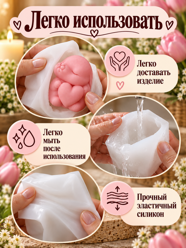 Молд, силиконовая форма "Зайка "L".