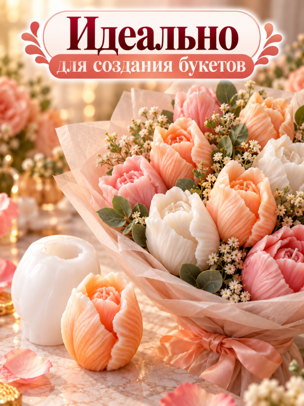 Силиконовая форма для свечей, мыла, гипса "Роза Версаля"