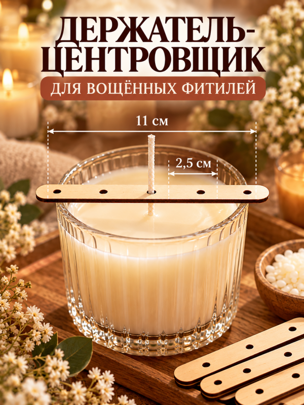 Центровщик для вощенного фитиля деревянный 5 шт.