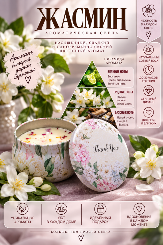 Свечи ароматические. Большой подарочный набор "Sweet Days" из 4 разных ароматов.