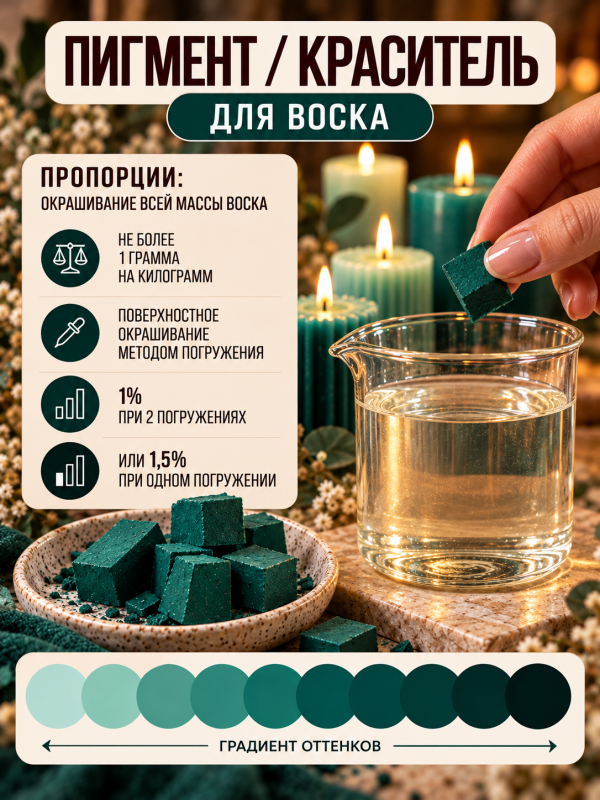 Краситель для свечей изумрудный