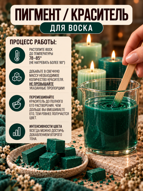 Краситель для свечей изумрудный