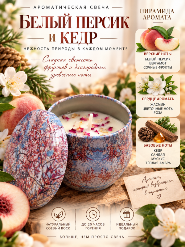 Свечи ароматические. Большой подарочный набор "Four seasons" из 4 разных ароматов.