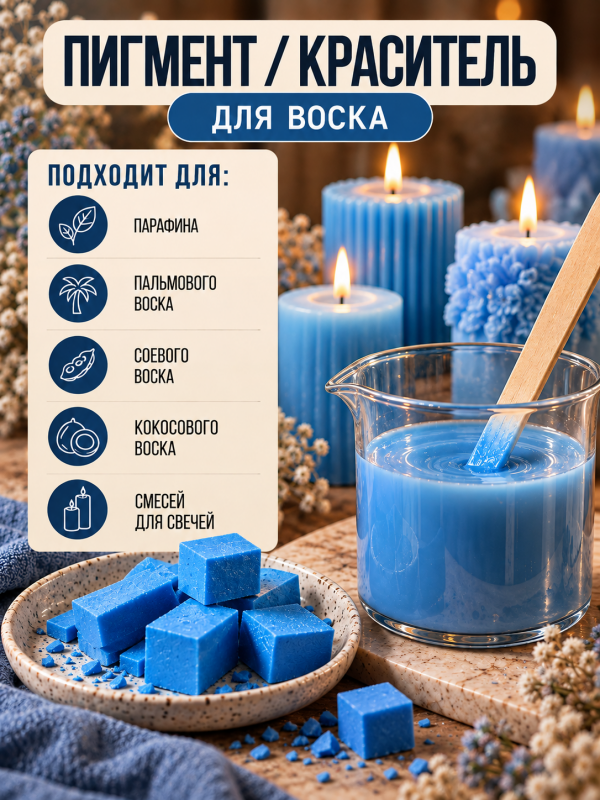 Краситель для свечей голубой (пастель)