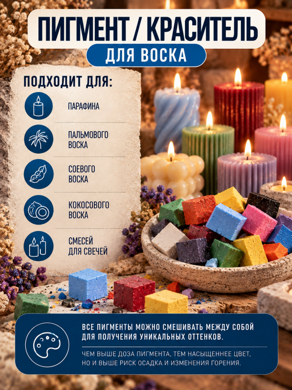 Краситель для свечей голубой (пастель)