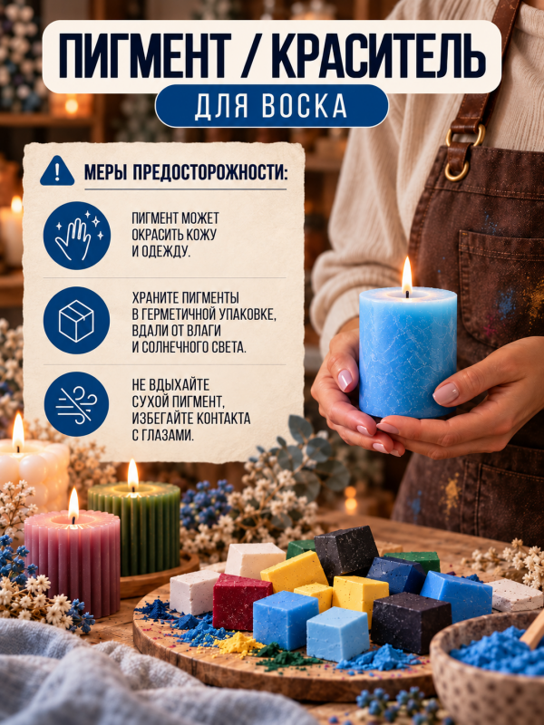 Краситель для свечей голубой (пастель)