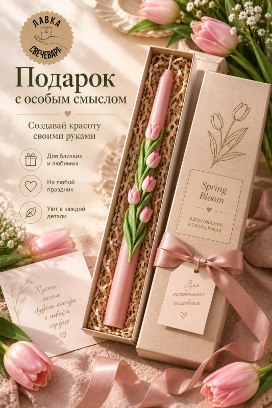 Силиконовая форма для столовых интерьерных  свечей Bloom Spring