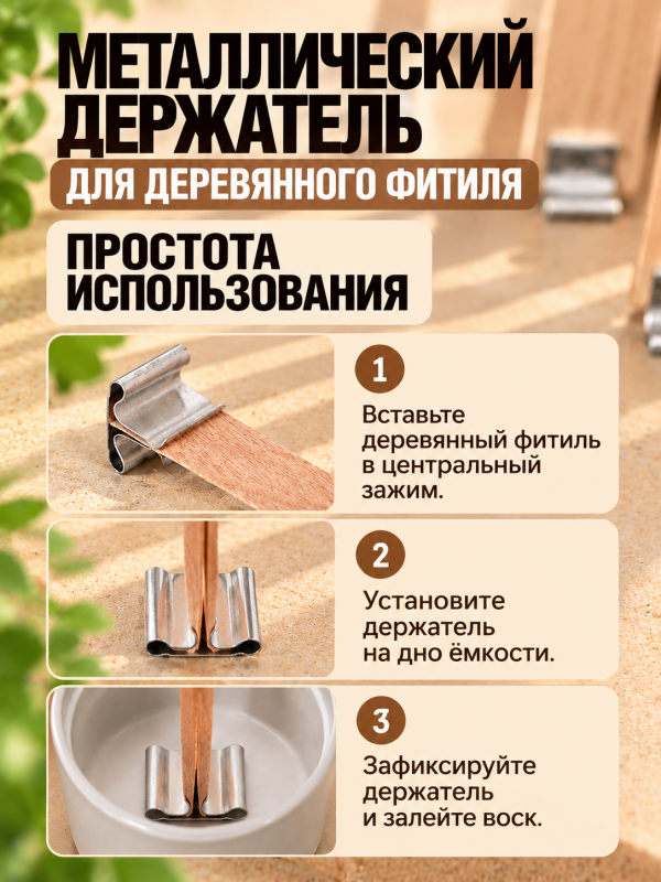 Держатель для фитиля металлический 50 шт.