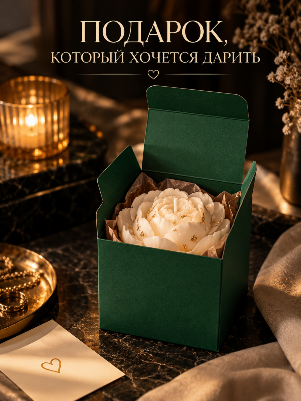 Коробка зеленая для упаковки свечей, мыла и других изделий