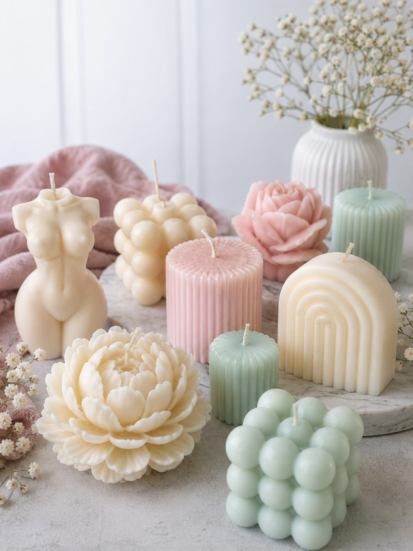 Воск соевый для формовых свечей «Premium wax» 1 кг + набор фитилей в подарок