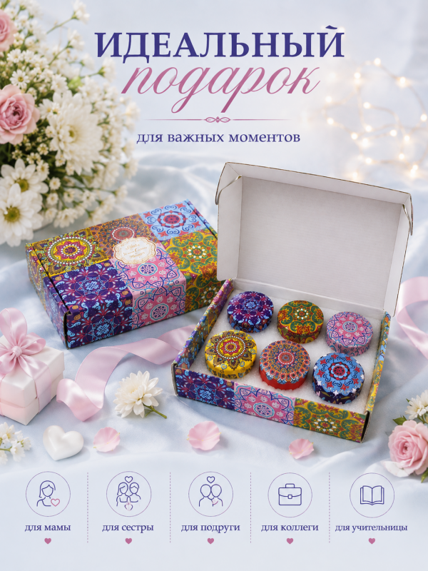 Свечи ароматические. Большой набор из 6 разных ароматов.