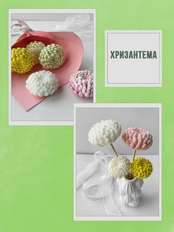 Молд, силиконовая форма "Хризантема".