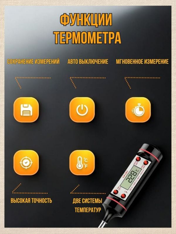 Термометр для измерения температуры воска. Цвет белый