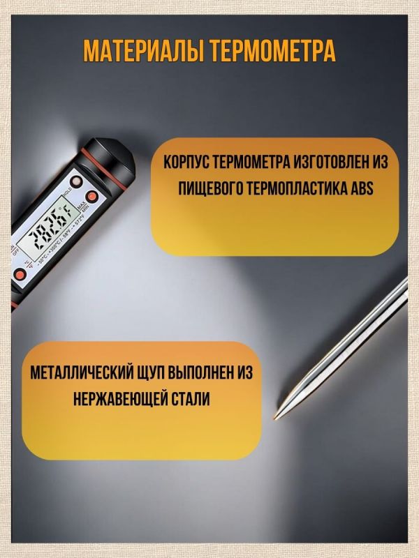 Термометр для измерения температуры воска. Цвет белый